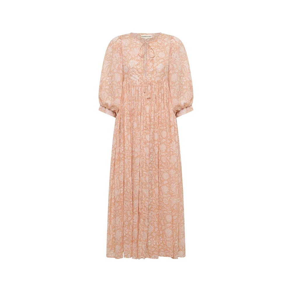 Daughters of India Kyra Midi Dress Apricot Blush Small New With Tags